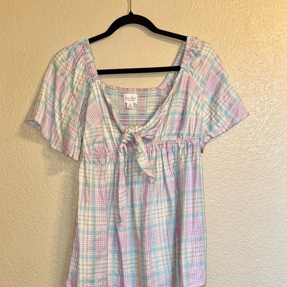 Isabel maternity Multicolor Plaid Blouse